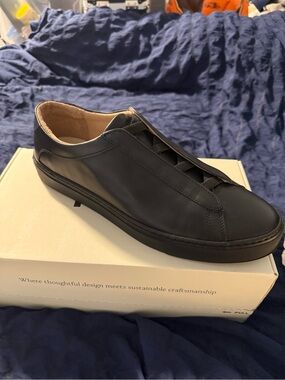 KOIO Black Leather Slip-On Sneaker